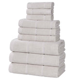 Milo Smart Twist Viscose Cotton Blend Solid Ribbed 9 Piece Towel Set